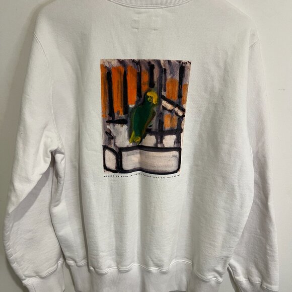 AIME LEON DORE White Robert De Niro Art Sweater Sweatshirt sz LARGE L - Picture 7 of 7